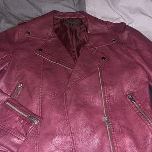 Burgundy leather jacket